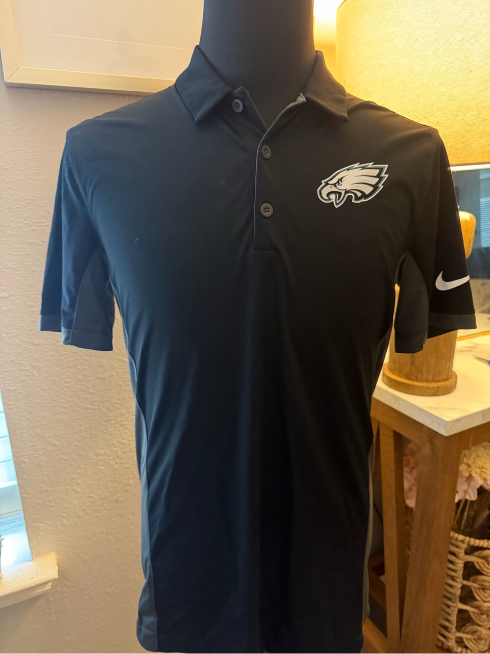 Nike Men’s Black Polo Shirt with White Logo